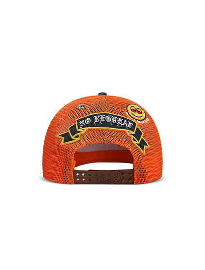 GasNYC Gas Season Trucker Hat -Cream/Orange Denim Exchange