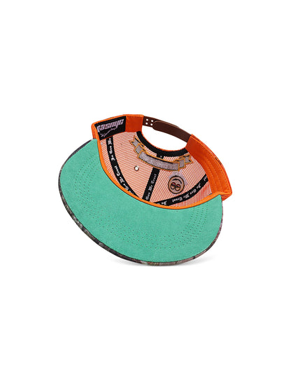 GasNYC Gas Season Trucker Hat -Cream/Orange Denim Exchange