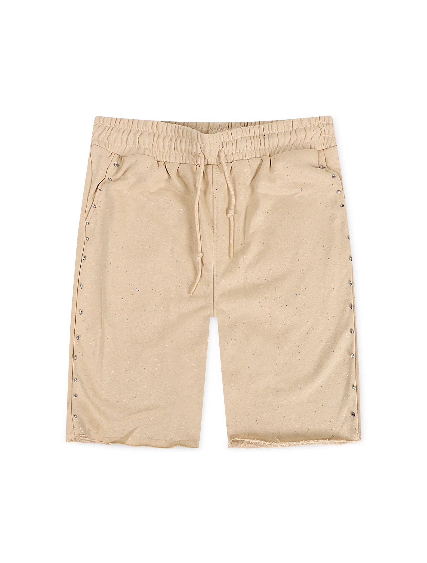 Bkys Rhinestone Shorts - Beige Denim Exchange