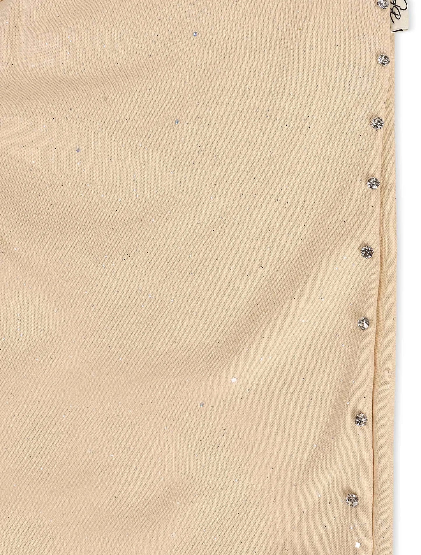 Bkys Rhinestone Shorts - Beige Denim Exchange