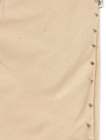 Bkys Rhinestone Shorts - Beige Denim Exchange