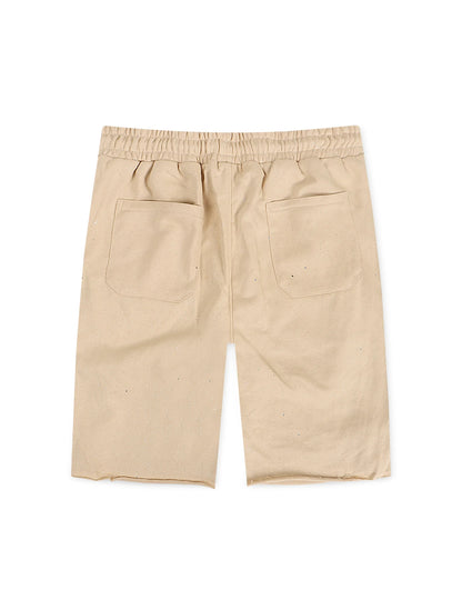 Bkys Rhinestone Shorts - Beige Denim Exchange