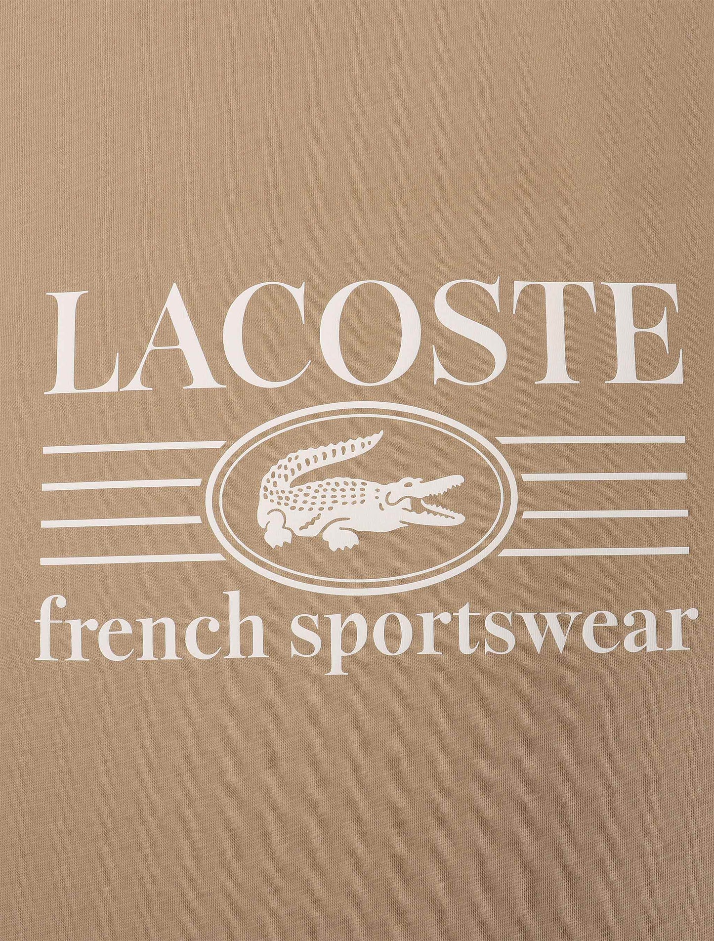 Lacoste Classic Fit Cotton Print Jersey Tee - Taupe Denim Exchange