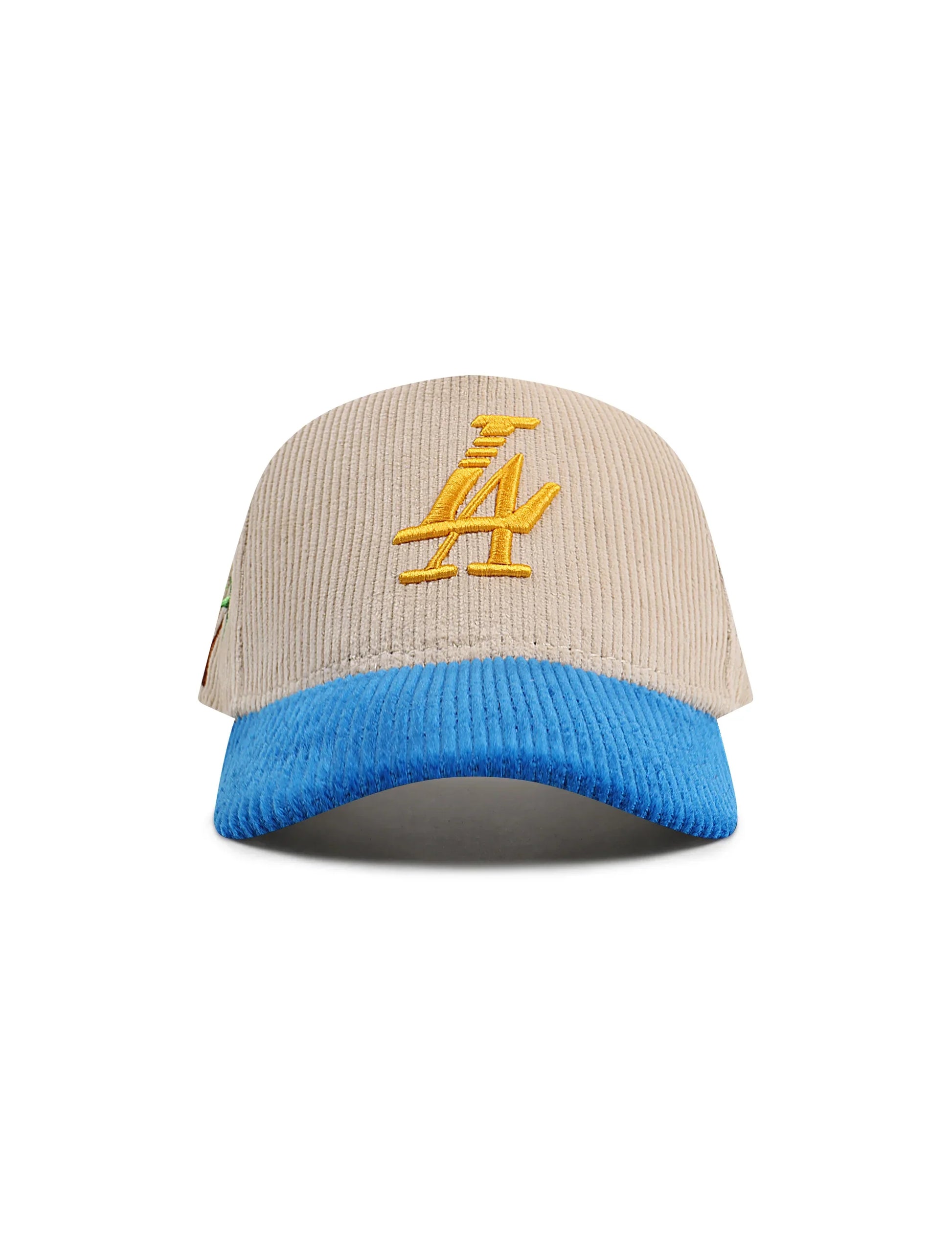Reference Mens Paradise LA Corduroy Hat - Cream/Blue/Yellow Denim Exchange
