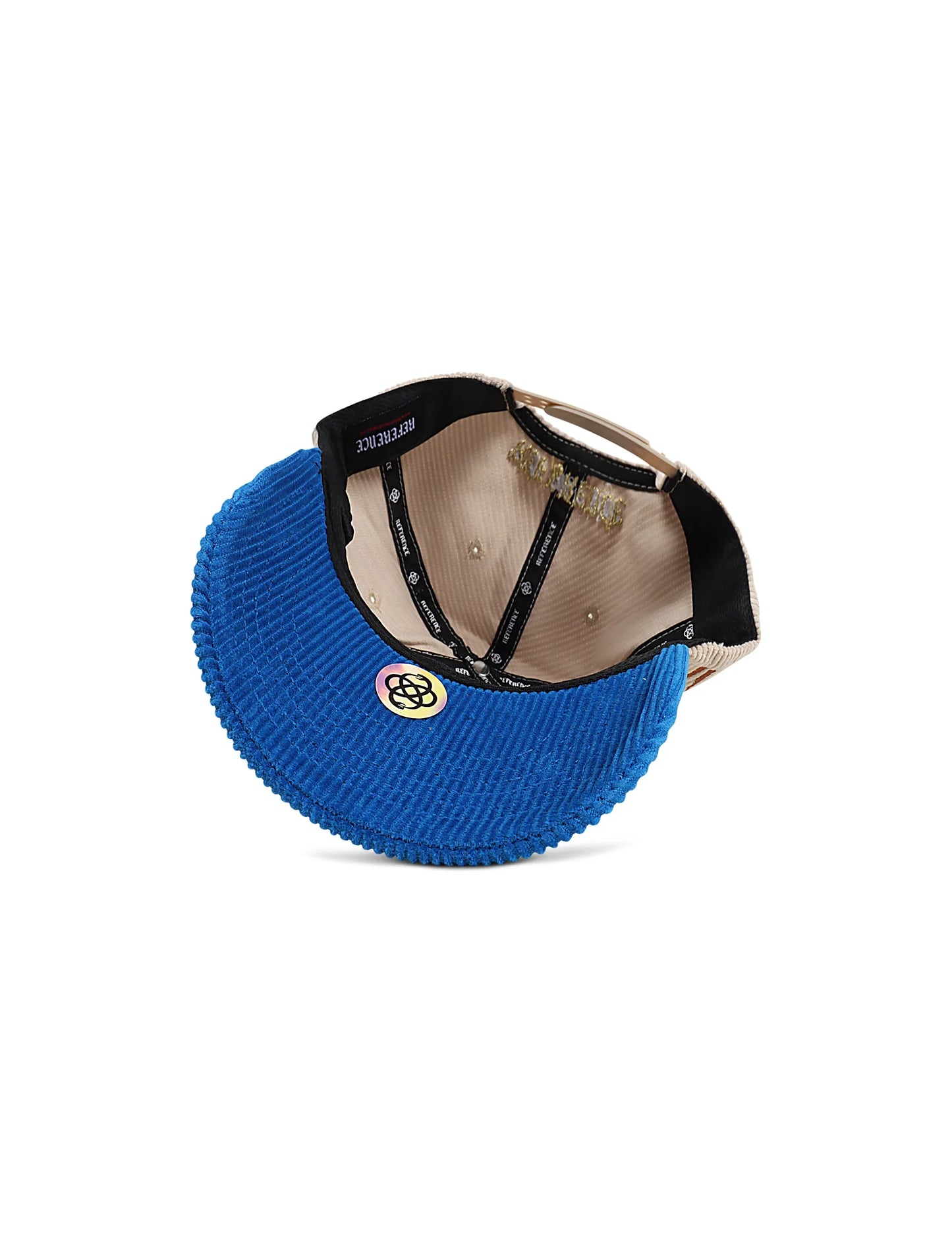 Reference Mens Paradise LA Corduroy Hat - Cream/Blue/Yellow Denim Exchange