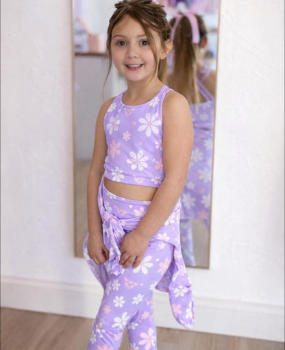 LuxeBloom Legging - Purple Daisies Always In Bloom Clothing Co