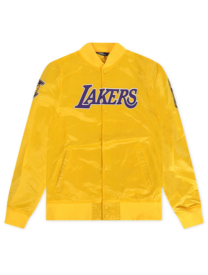 Pro Standard LA Lakers Big Logo Satin Jacket - Gold Denim Exchange