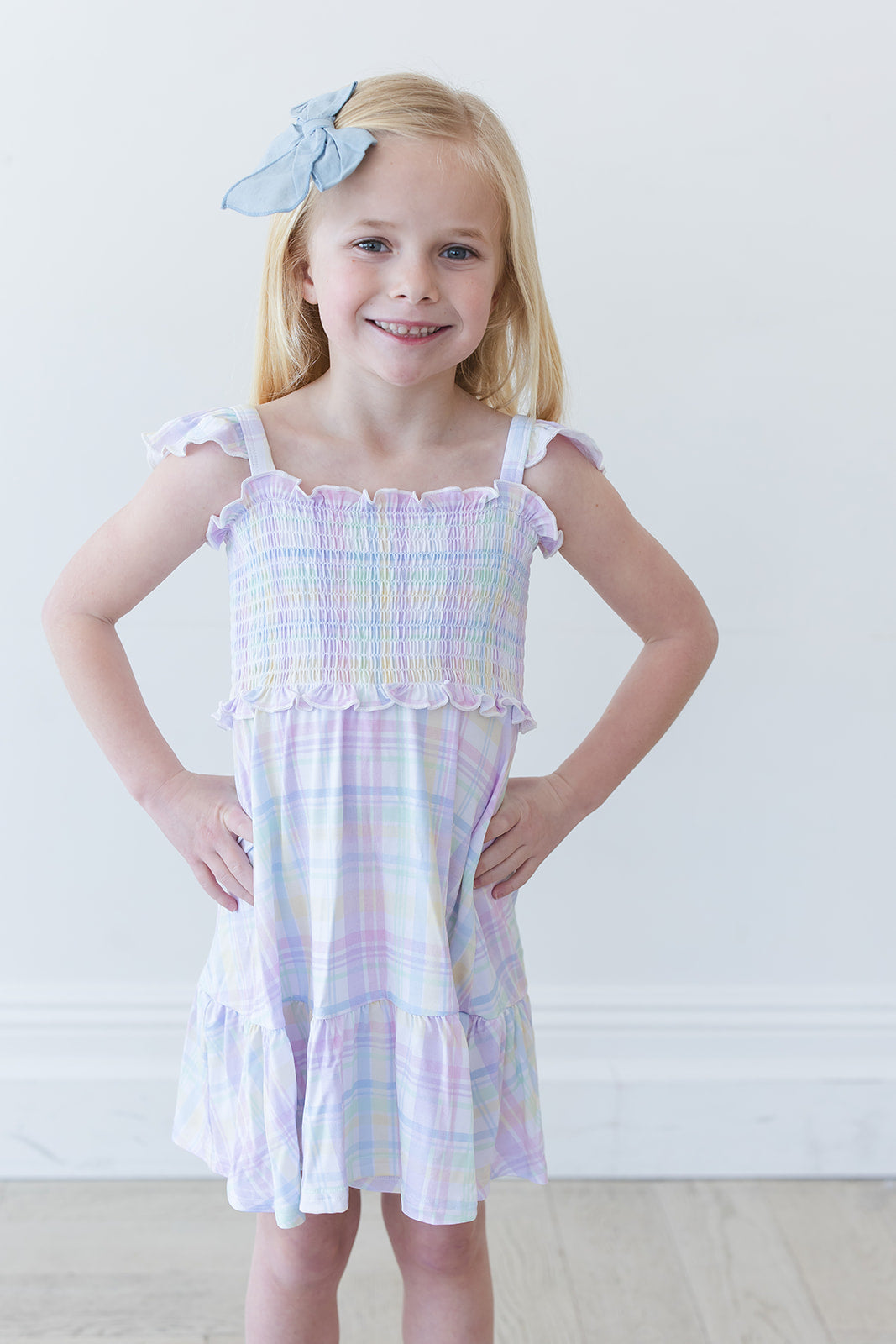 Pastel Prep - Smocked Dress Blush Lotus