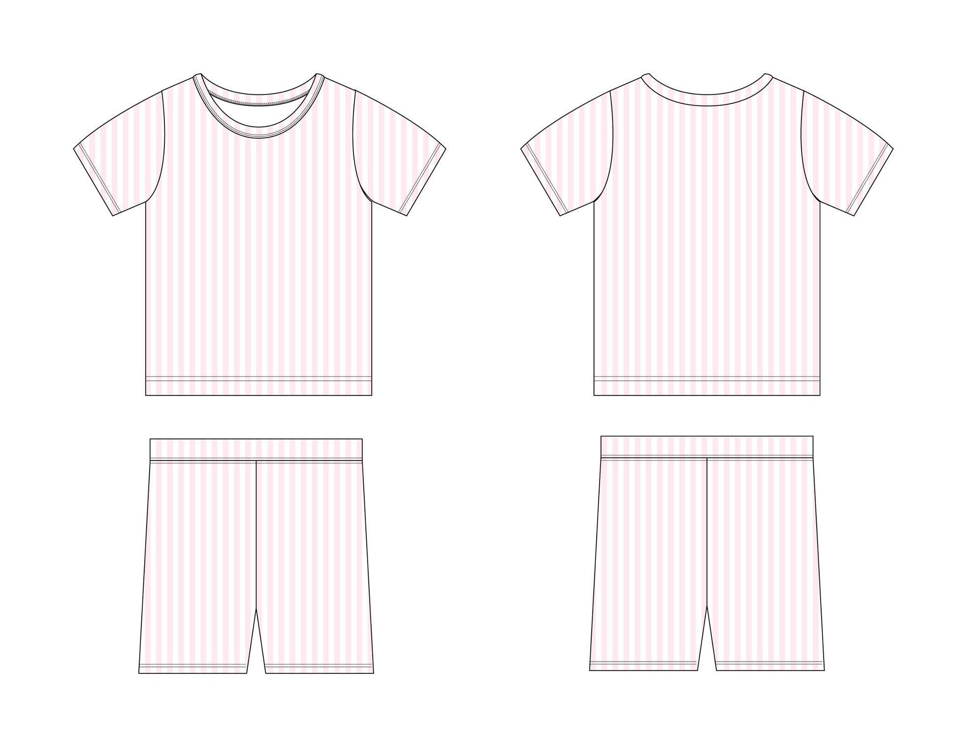 Pink Stripes - Short Set Blush Lotus