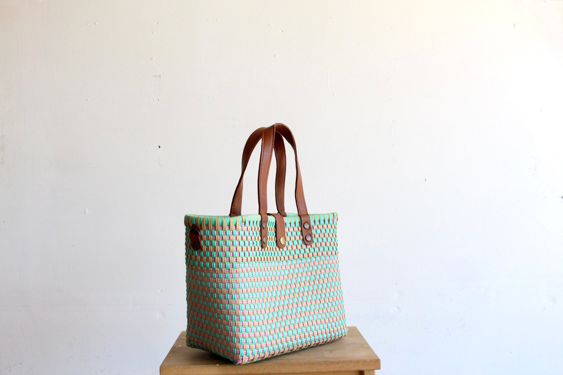 Caramel, Pink & Teal Purse bag by MexiMexi MexiMexi