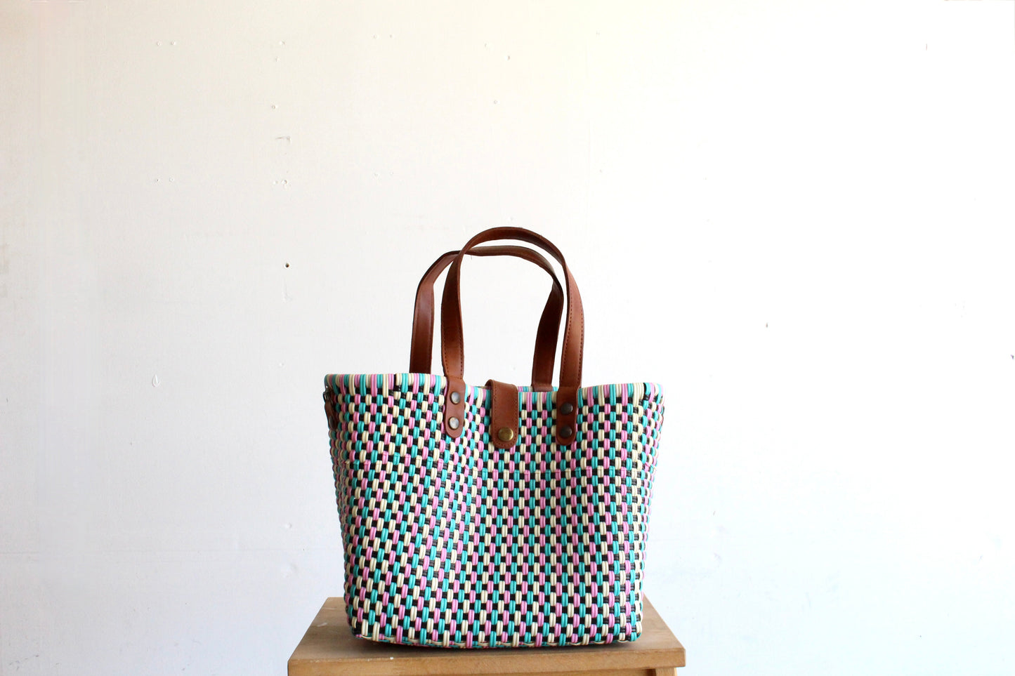White, Black, Teal & Pink Purse bag by MexiMexi MexiMexi