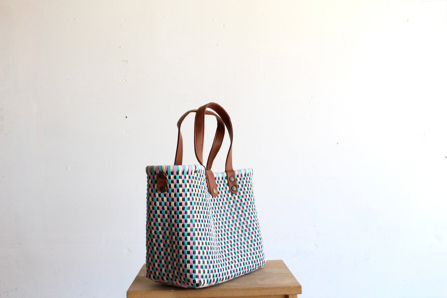 White, Black, Teal & Pink Purse bag by MexiMexi MexiMexi