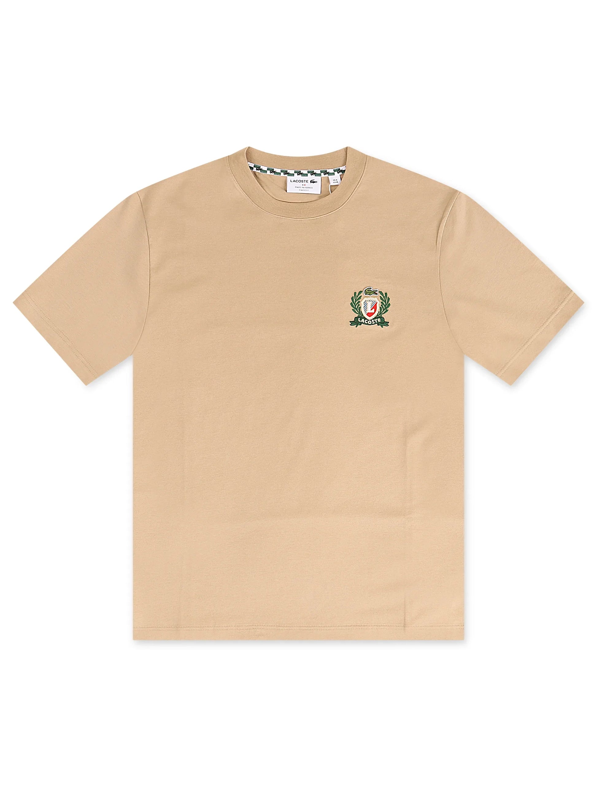Lacoste Embroidered Badge Tee - Beige Denim Exchange