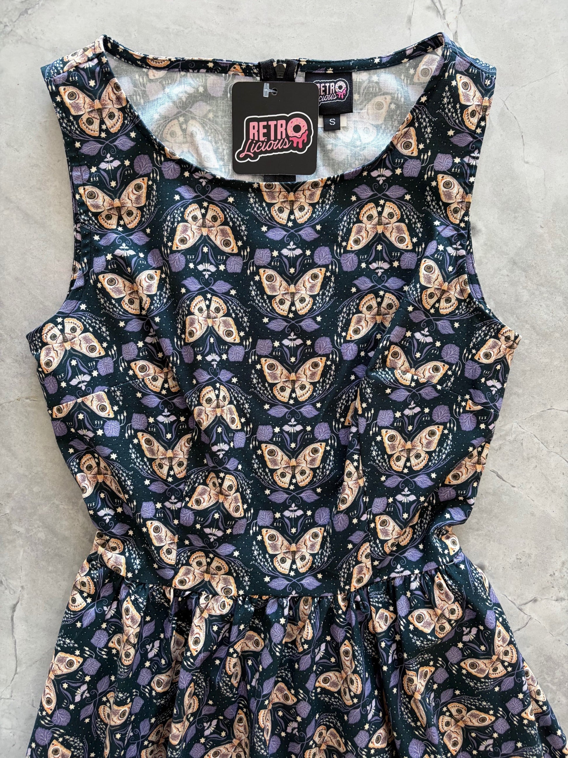 Moth Midi Dress Retrolicious