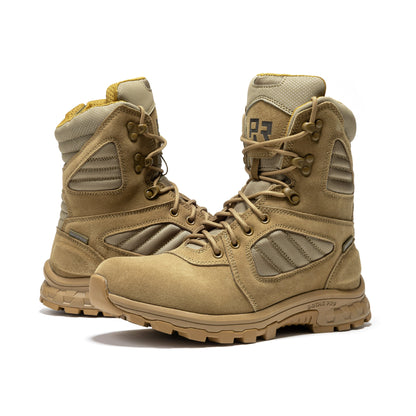 ROCKROOSTER Burano Coyote 8 inch Suede Leather Waterproof Tactical & Military Boots AB540 Rock Rooster Footwear Inc