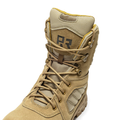 ROCKROOSTER Burano Coyote 8 inch Suede Leather Waterproof Tactical & Military Boots AB540 Rock Rooster Footwear Inc