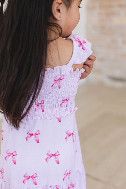 Bella - Smocked Dress Blush Lotus