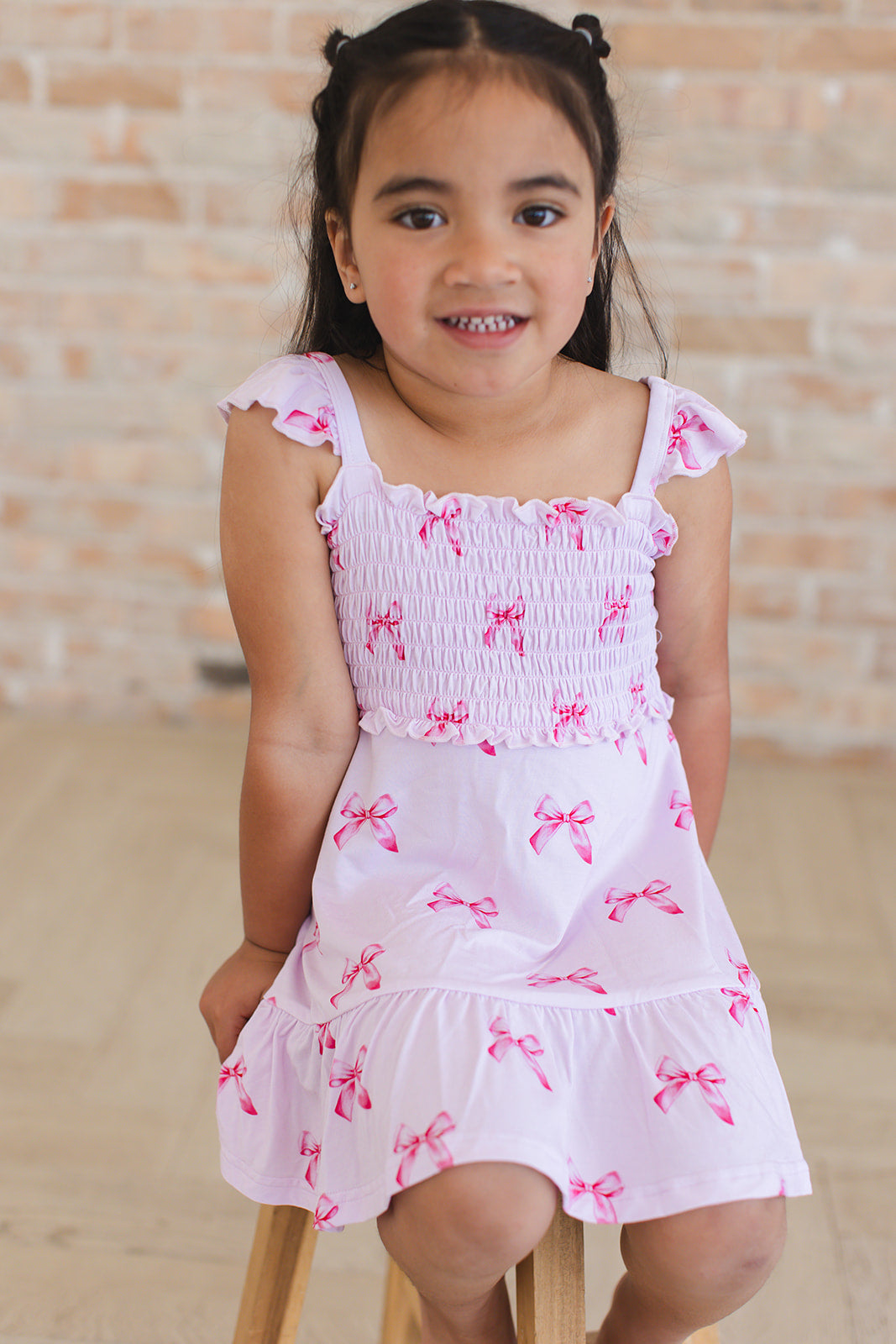 Bella - Smocked Dress Blush Lotus