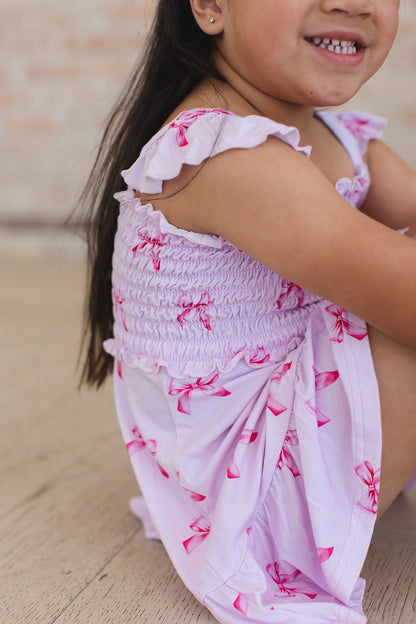 Bella - Smocked Dress Blush Lotus