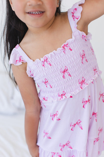 Bella - Smocked Dress Blush Lotus