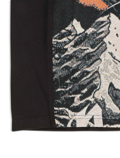 Majestik Mens Rock On Skull Tapestry Jacquard Tee - Black Denim Exchange