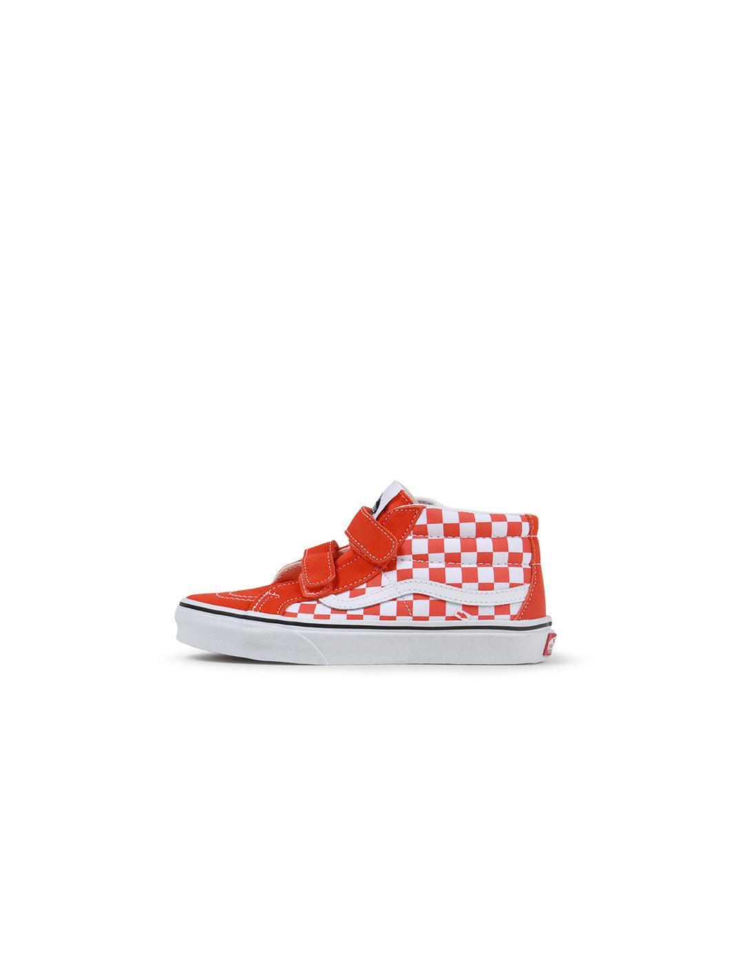 Vans (PS) Sk8-Mid Reissue V - Checkerboard Orange Denim Exchange