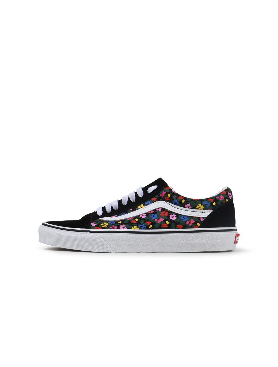 Vans Big Kids Old Skool - Floral Black Denim Exchange