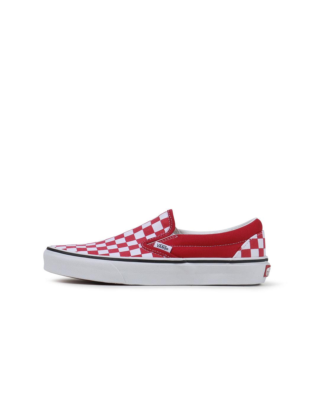 Vans Big Kids Classic Slip On - Checkerboard Red Denim Exchange