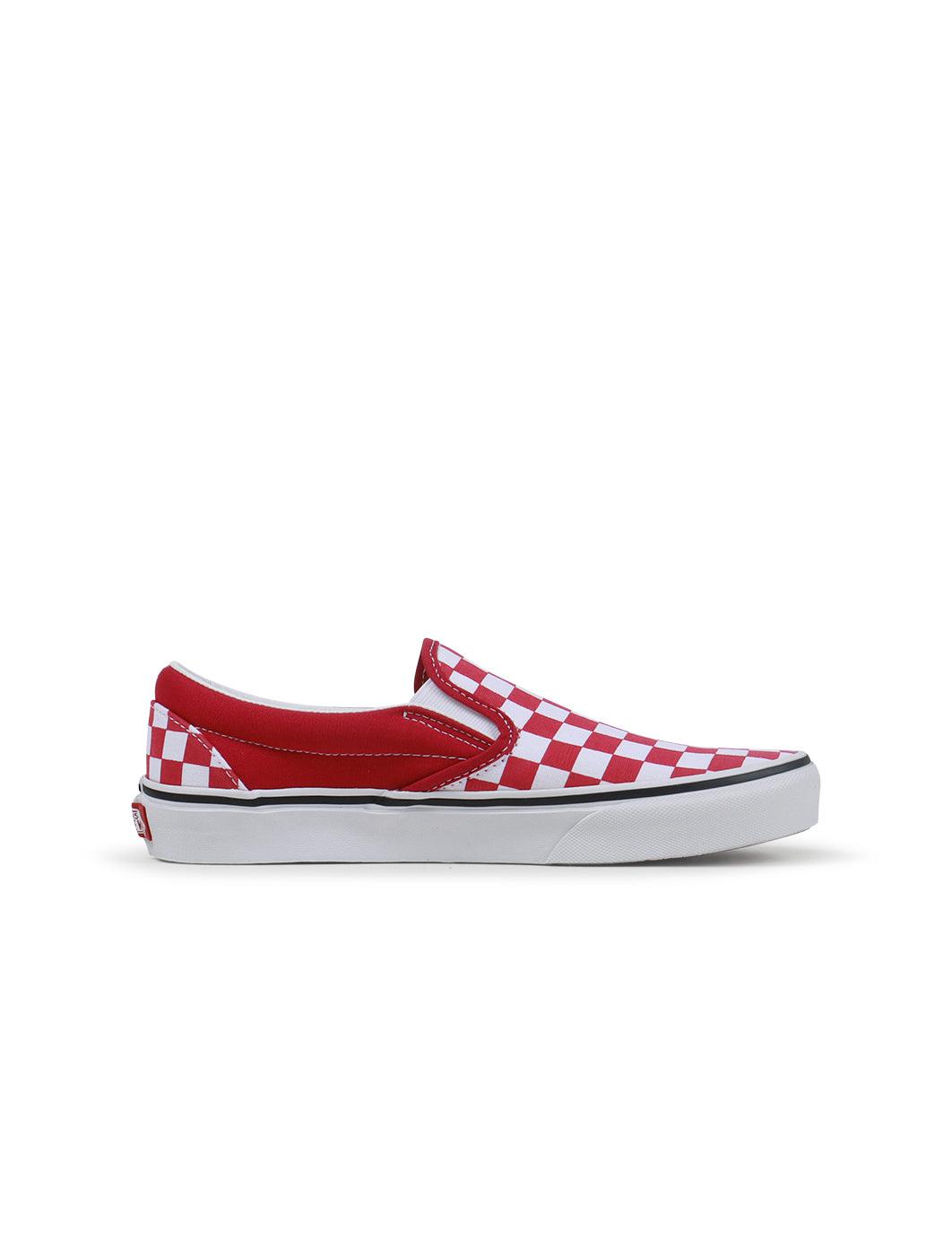 Vans Big Kids Classic Slip On - Checkerboard Red Denim Exchange