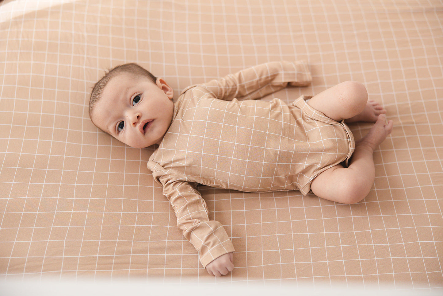 Cinnamon Cider Grid - Bodysuit Blush Lotus