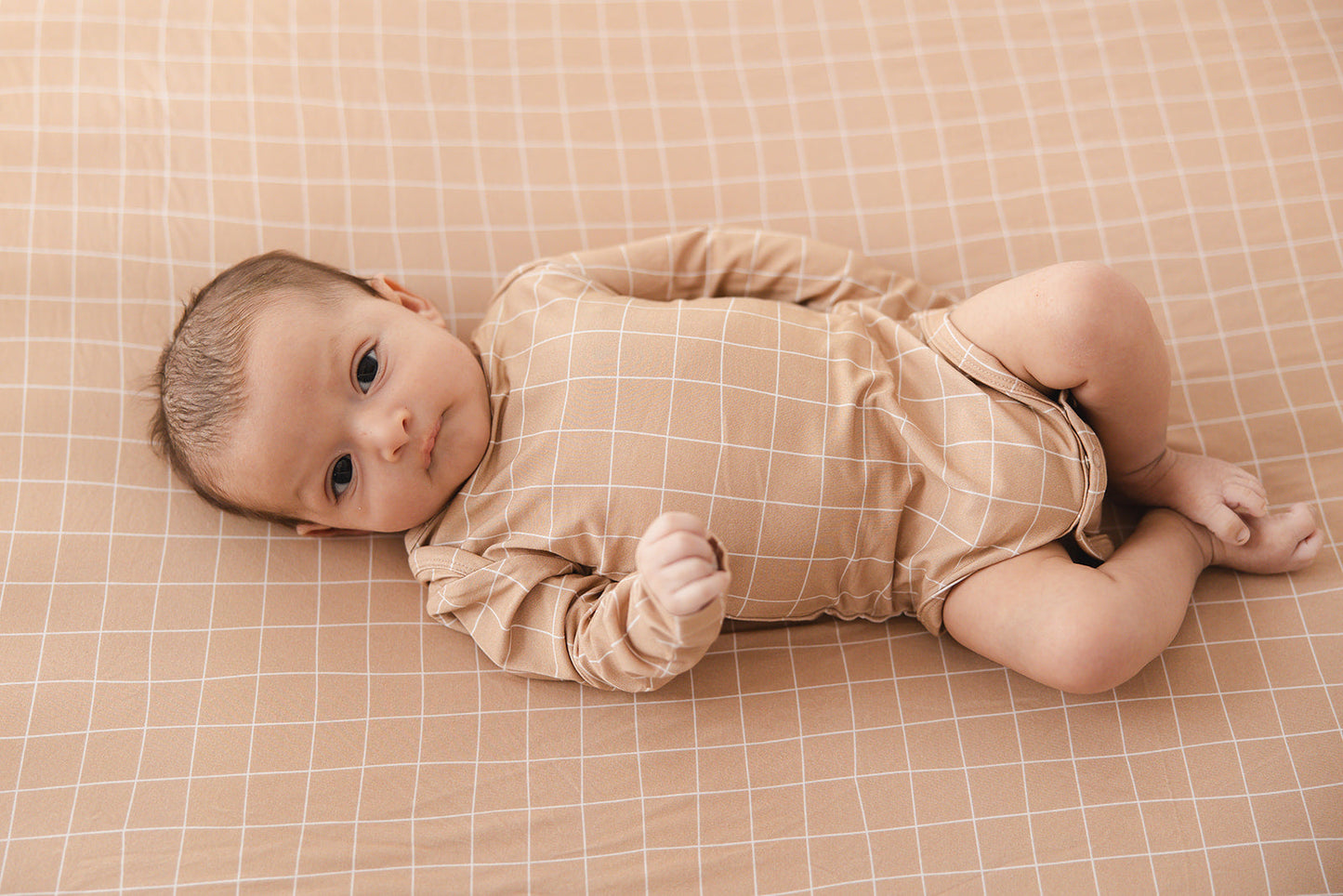 Cinnamon Cider Grid - Bodysuit Blush Lotus