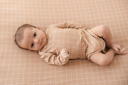 Cinnamon Cider Grid - Bodysuit Blush Lotus