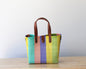 MexiMexi Colorful Woven Tote Bag – Leather Handles & Strap – Handmade in Mexico MexiMexi