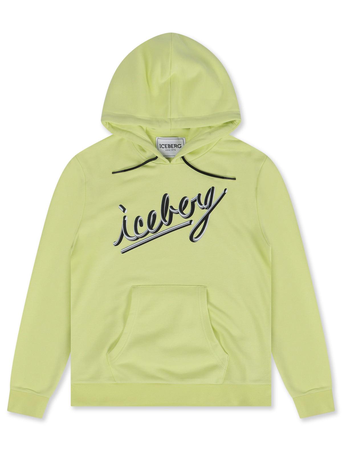 Iceberg Cursive Logo Hoodie - Lime Denim Exchange