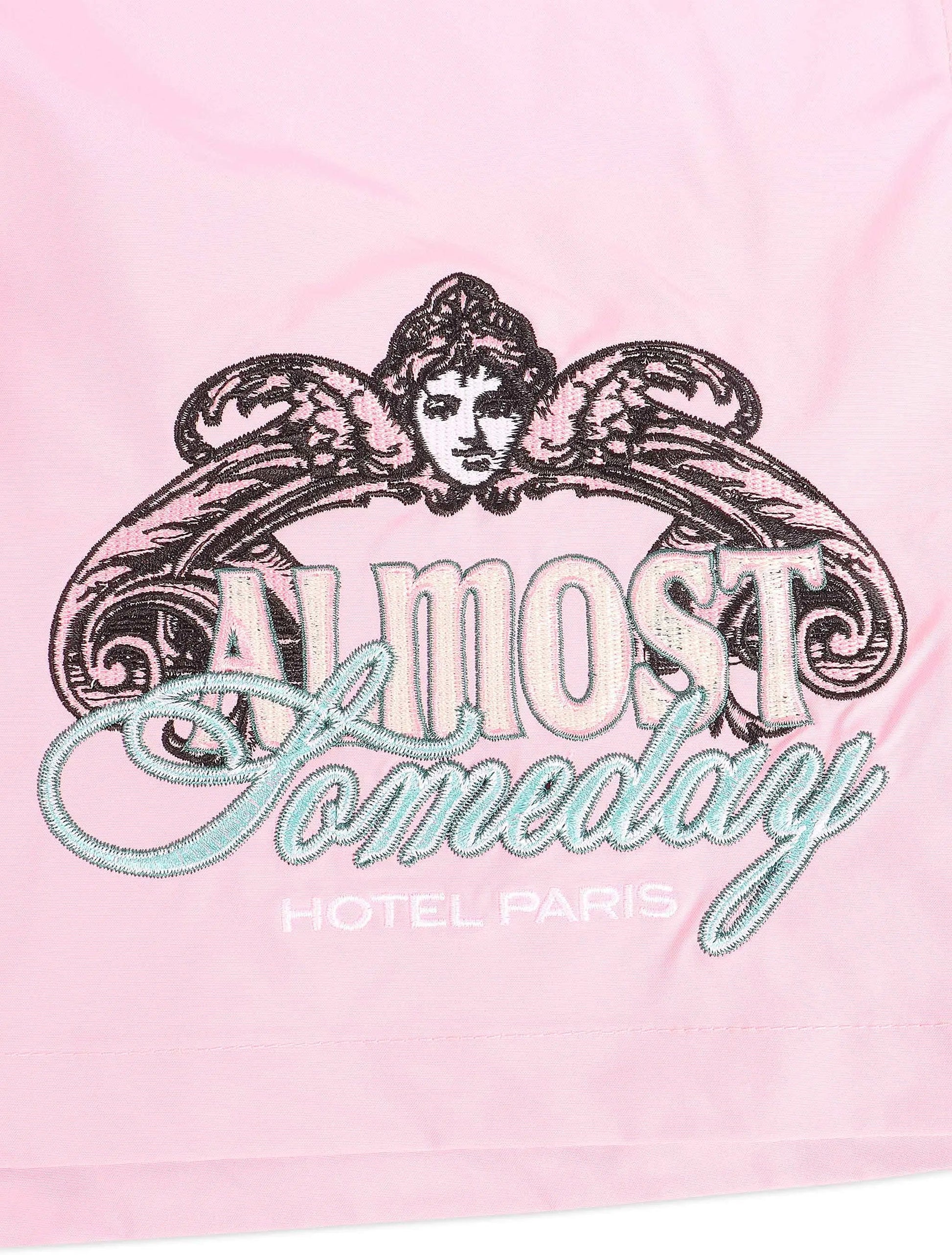 Almost Someday Prague Nylon Shorts - Pink Denim Exchange