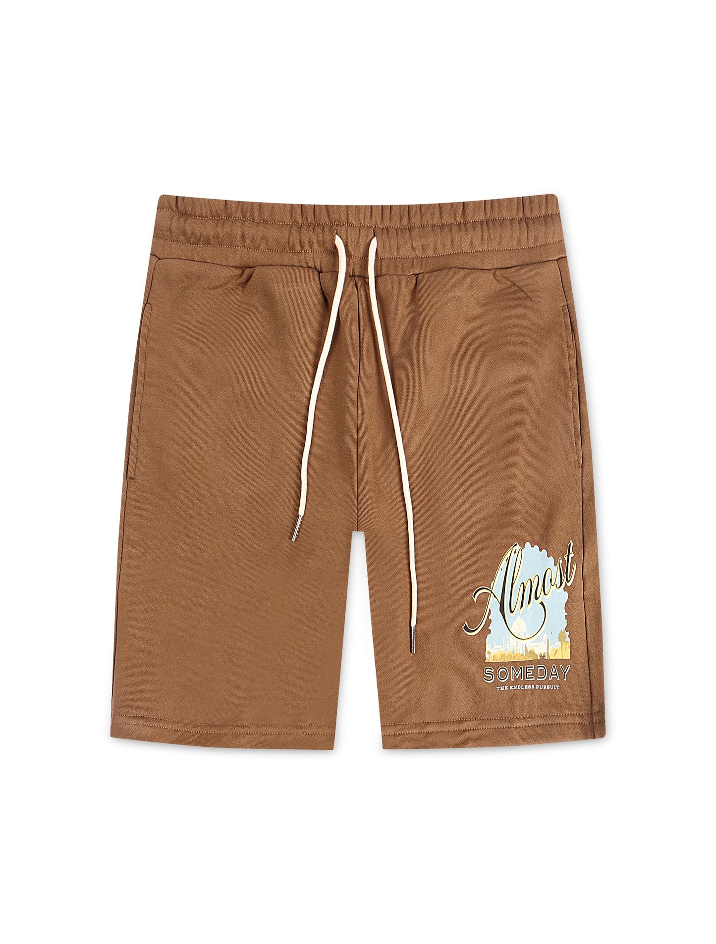 Almost Someday Bombay Terry Shorts - Brown Denim Exchange