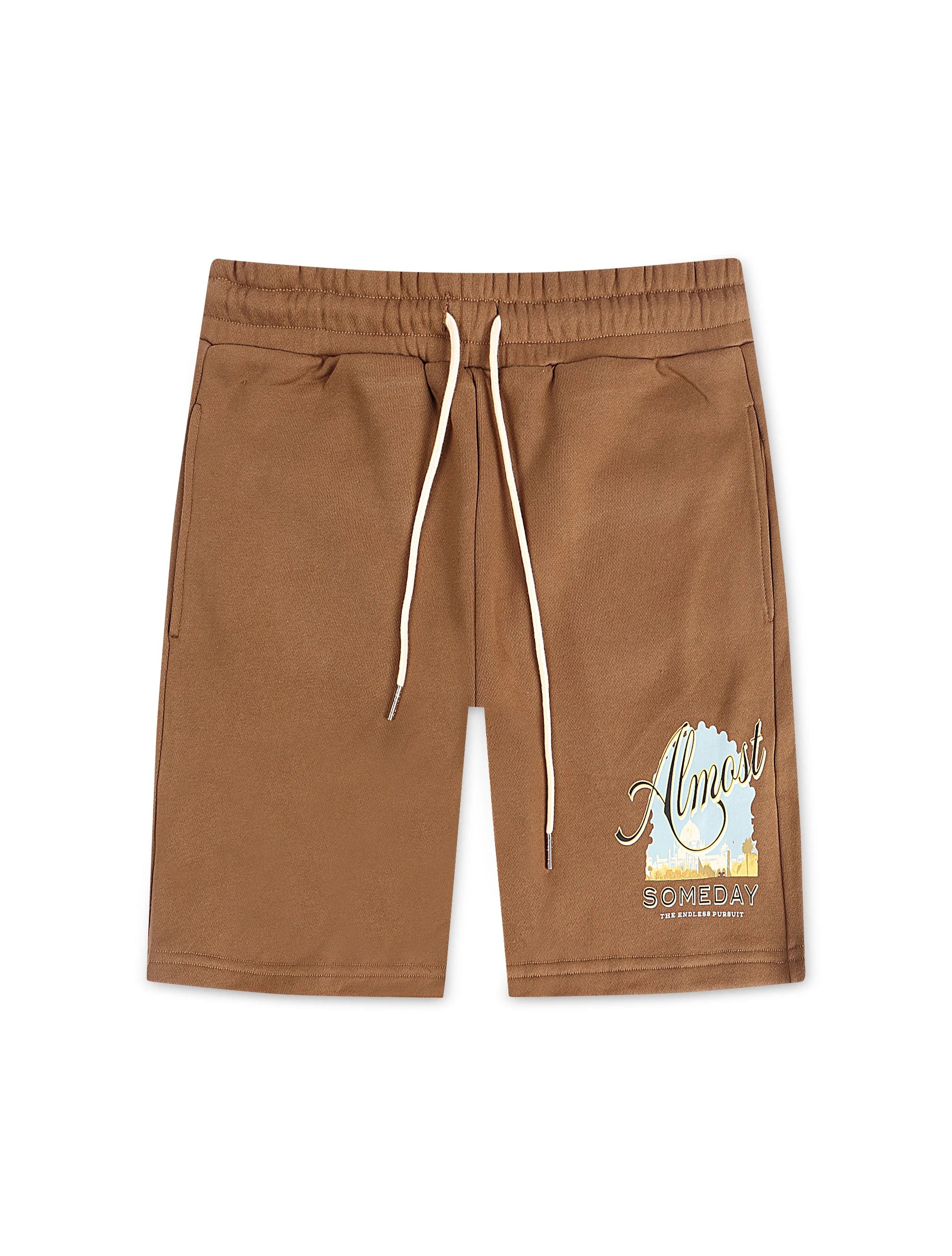 Almost Someday Bombay Terry Shorts - Brown Denim Exchange