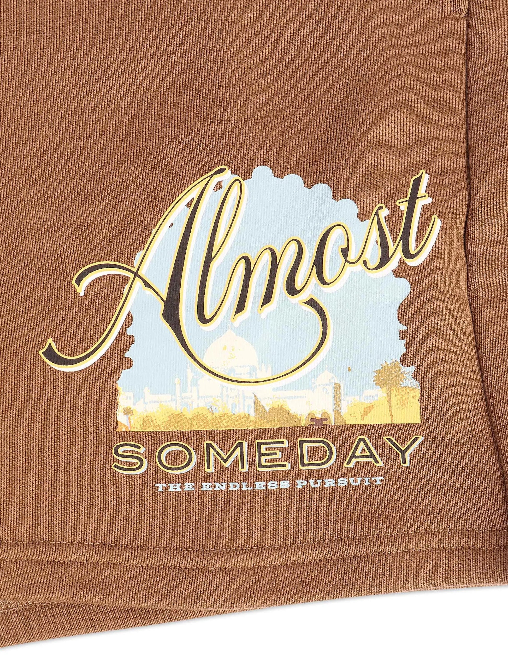 Almost Someday Bombay Terry Shorts - Brown Denim Exchange