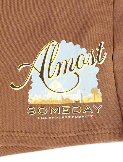 Almost Someday Bombay Terry Shorts - Brown Denim Exchange