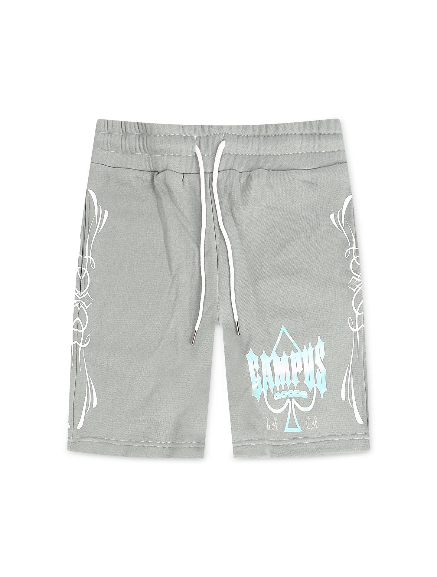 Campus Chrome Fleece Shorts - Green Denim Exchange