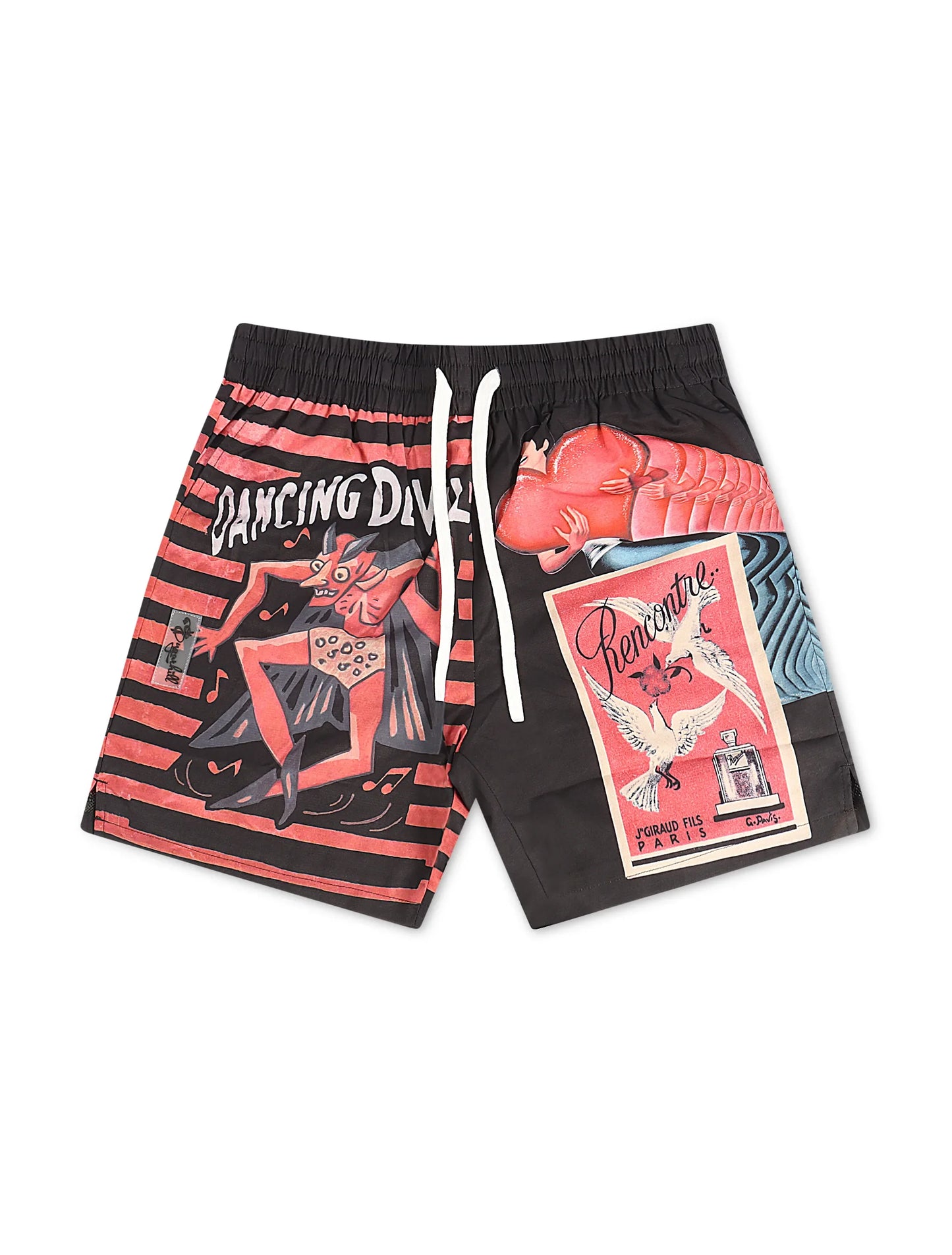 Sugarhill Dancing Poly Shorts - Black/Red Denim Exchange