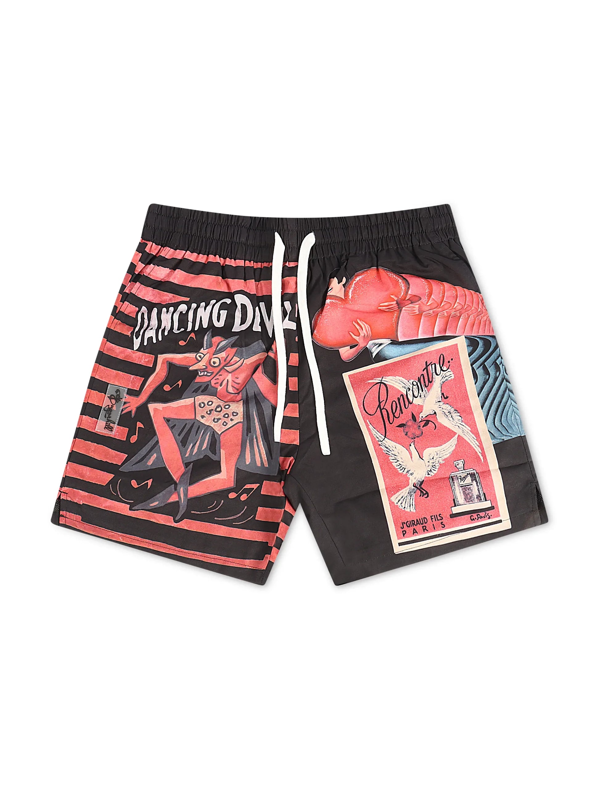 Sugarhill Dancing Poly Shorts - Black/Red Denim Exchange