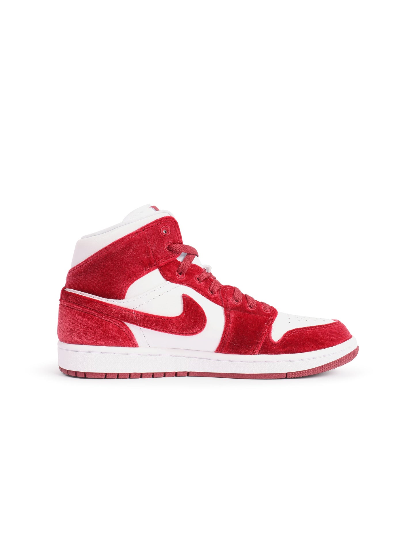 Air Jordan Womens 1 Mid SE - White/Team Red Denim Exchange