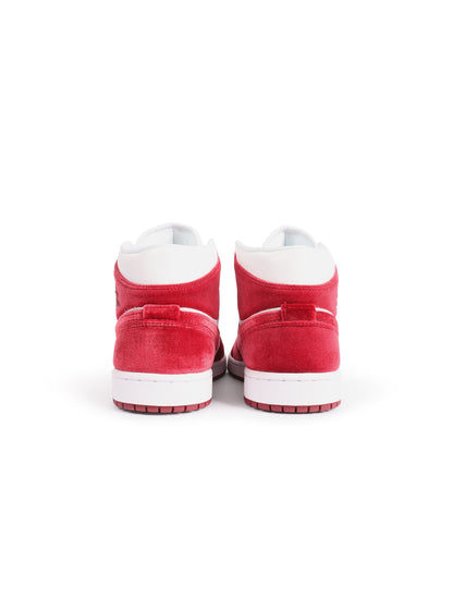 Air Jordan Womens 1 Mid SE - White/Team Red Denim Exchange