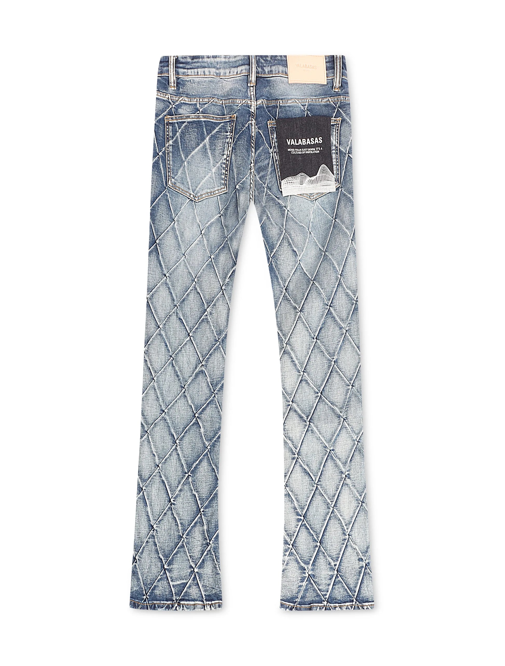 Valabasas Tire Stacked Jeans - Blue Washed Denim Exchange