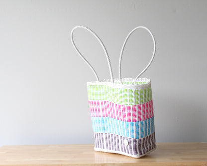 White with pastels colors MexiMexi Tote MexiMexi
