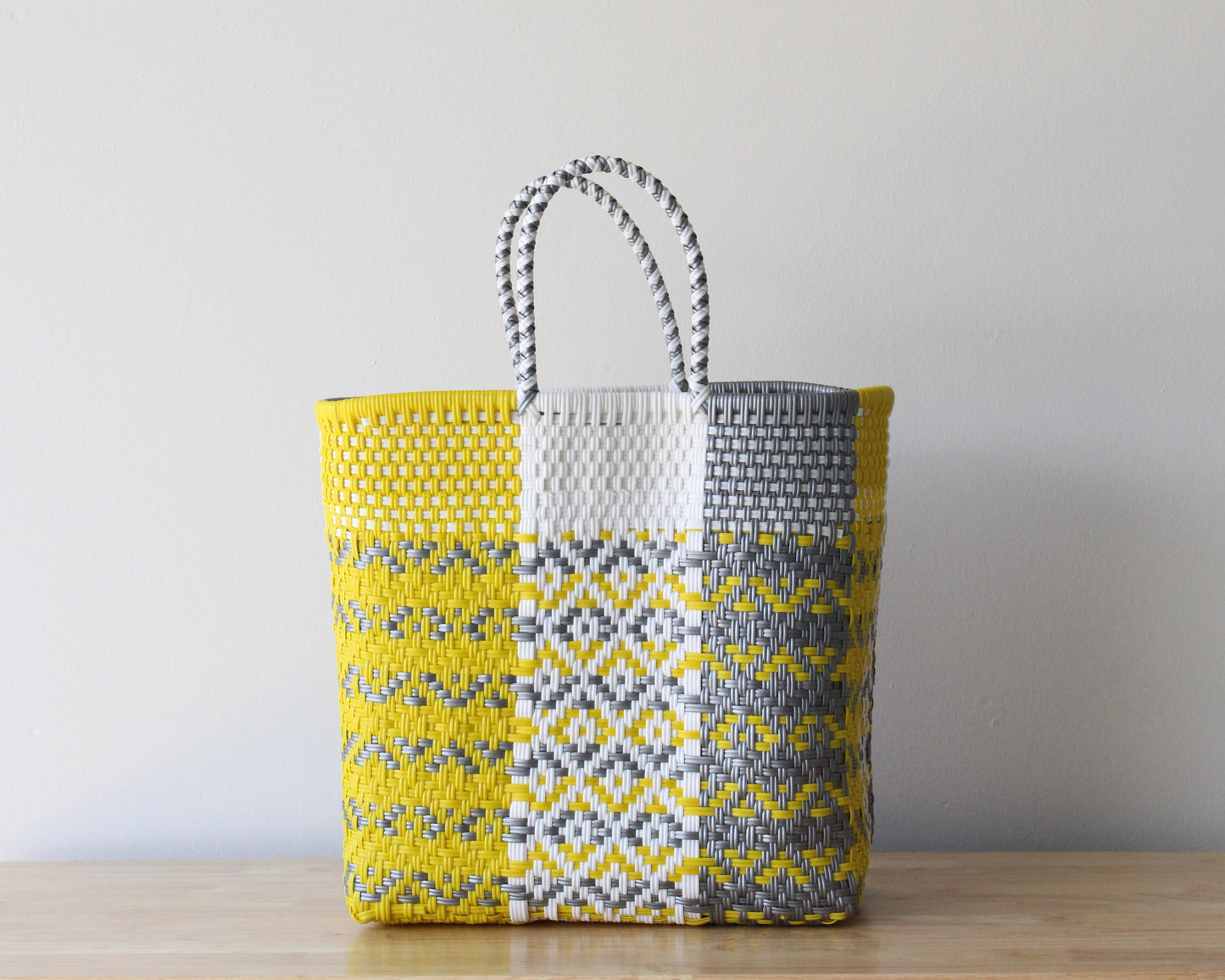 Yellow, White & Silver Tote Bag by MexiMexi MexiMexi
