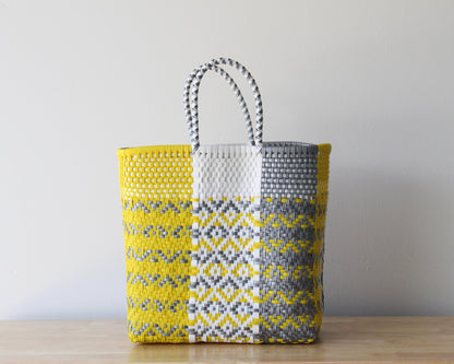 Yellow, White & Silver Tote Bag by MexiMexi MexiMexi