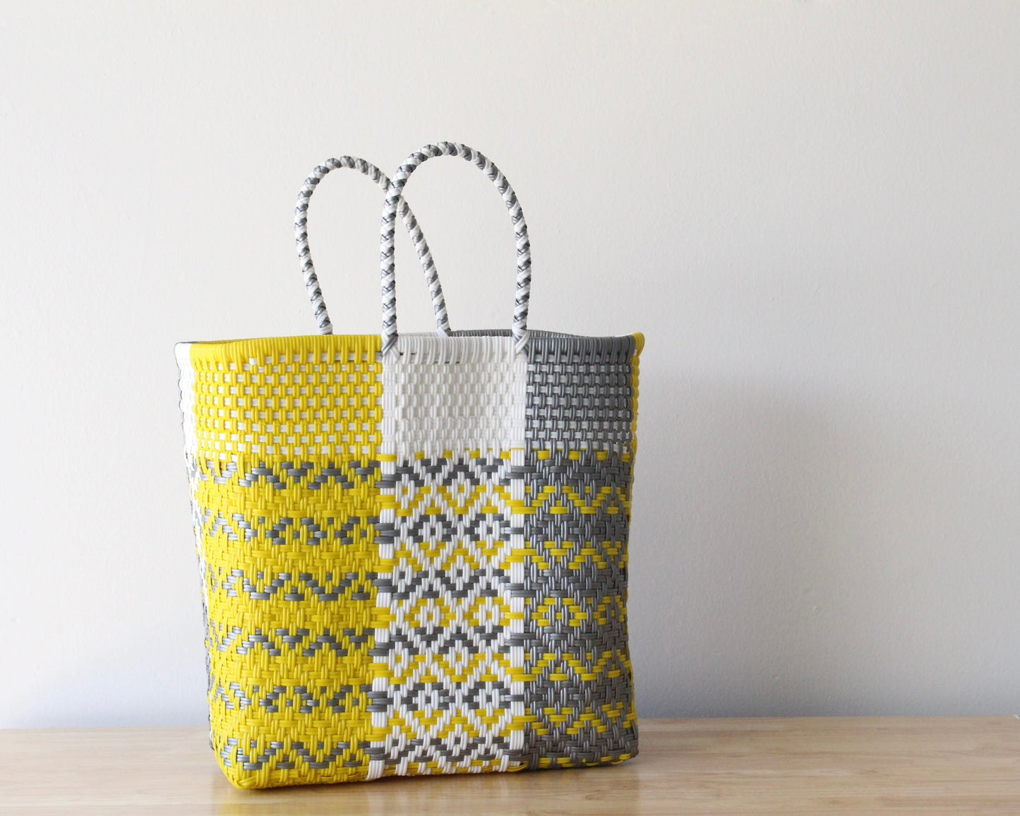 Yellow, White & Silver Tote Bag by MexiMexi MexiMexi