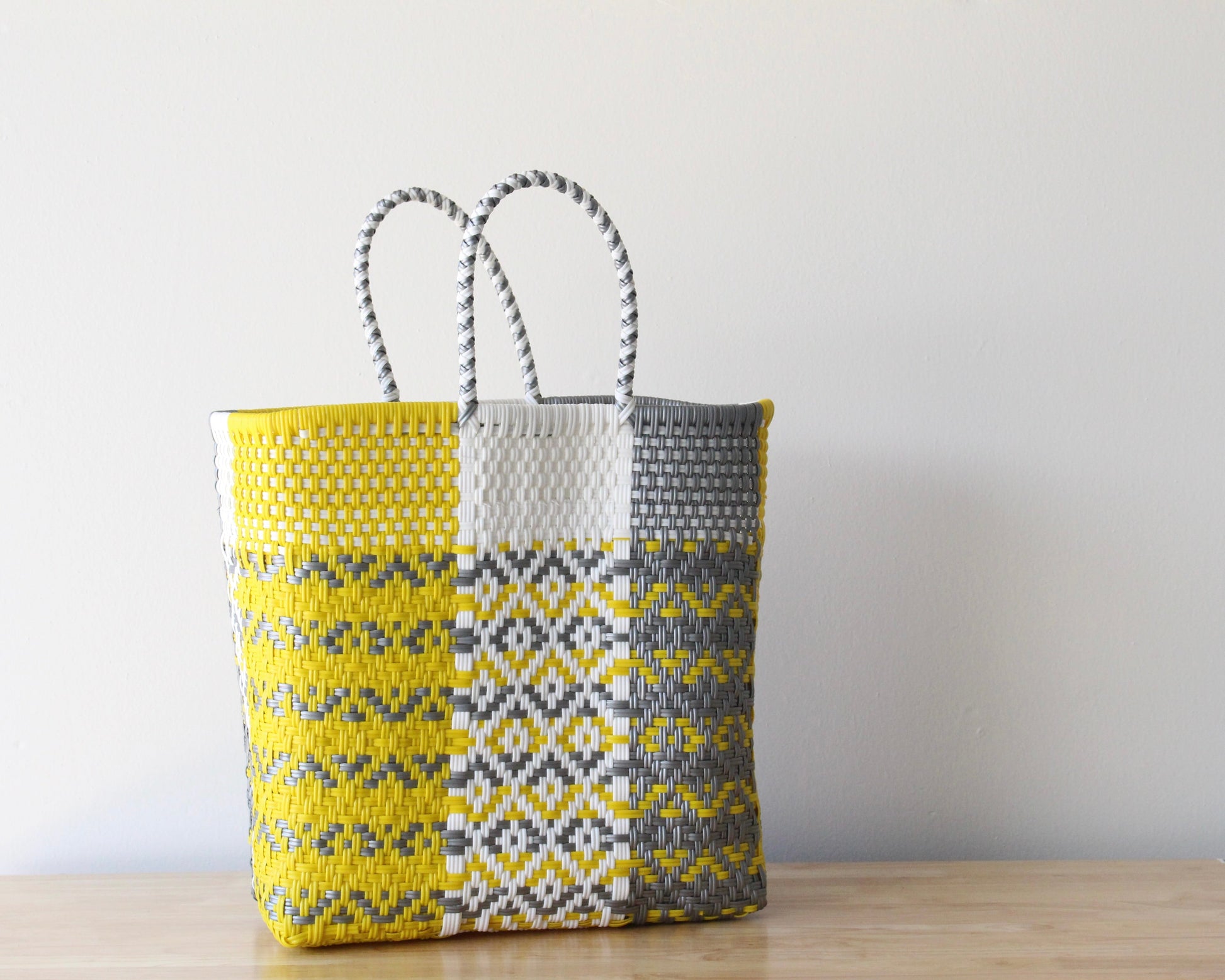 Yellow, White & Silver Tote Bag by MexiMexi MexiMexi